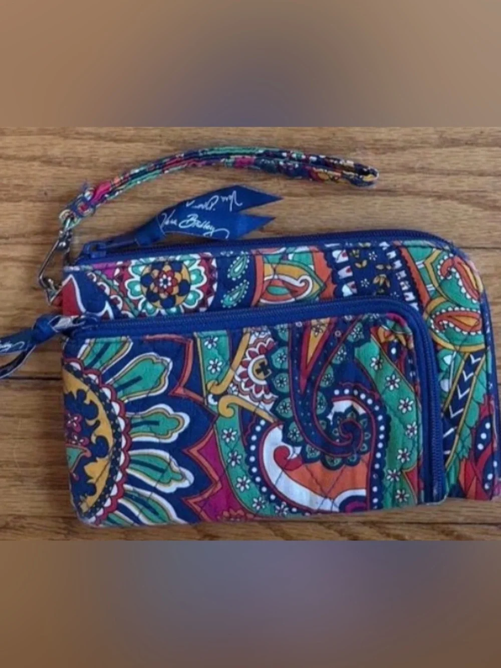 Vera Bradley Zipper Wallet Wristlet -Venetian Paisley-Retired -Winter 2013